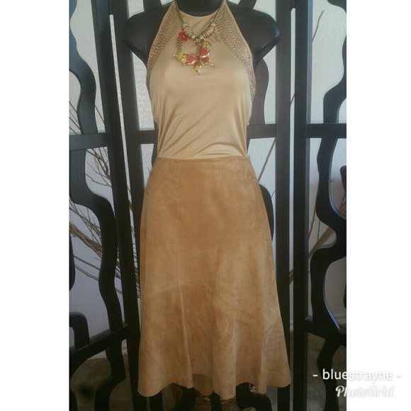 Harold's Dresses & Skirts - Vintage Tan Harold's 100% Goat Suede Skirt Size 12